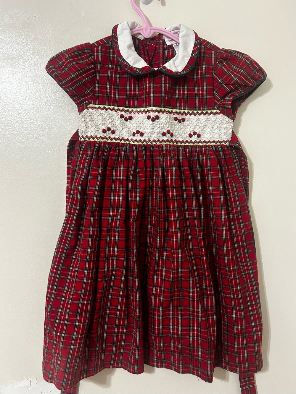 Youngland Girls Size 5 - Red plaid with embroidery and smocking